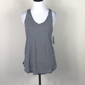 Joe Fresh Top Navy Blue Striped Tank Top